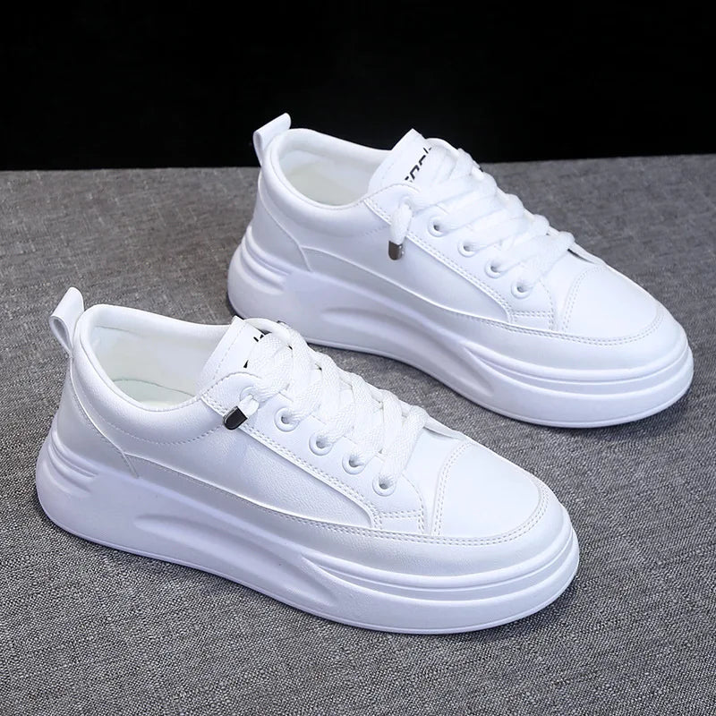 Women's White Sneakers for Summer2025Spring Season Internet Celebrity Sneakers Versatile Hot Style Spring and Autumn New Dad Sho