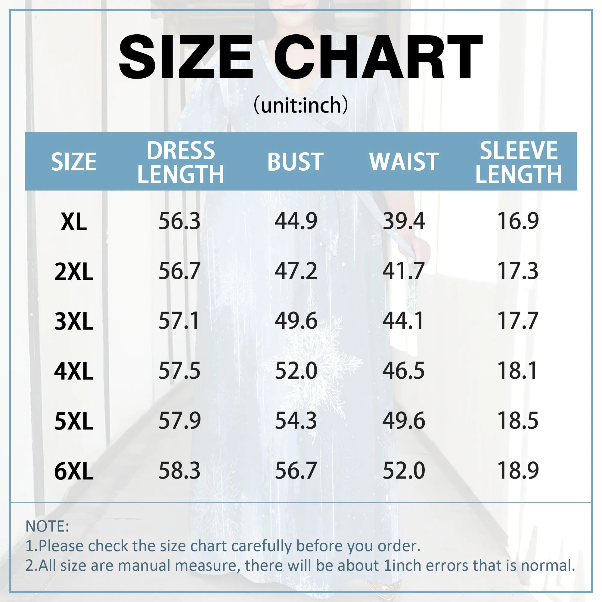 Plus Size Women's 3/4 Sleeve V-Neck Snowflake Print Wrap Maxi Dress Winter Elegant Party Dress