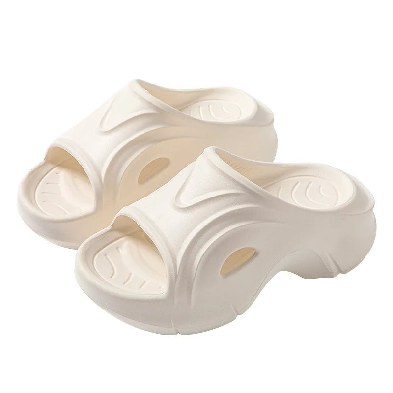 Women's Open-Toe Slides - Deep Tread Non-Slip Sole & Ergonomic Contour, Durable Indoor/Outdoor House Slippers