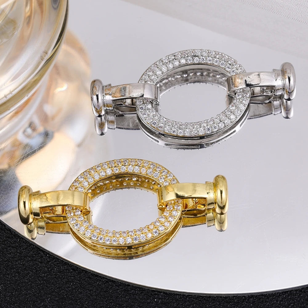Juya 18K Real Gold Plated Snake Connector Fastener Hook Clasps Accessories For DIY Needlework Cuba Chains Pearls Jewelry Making
