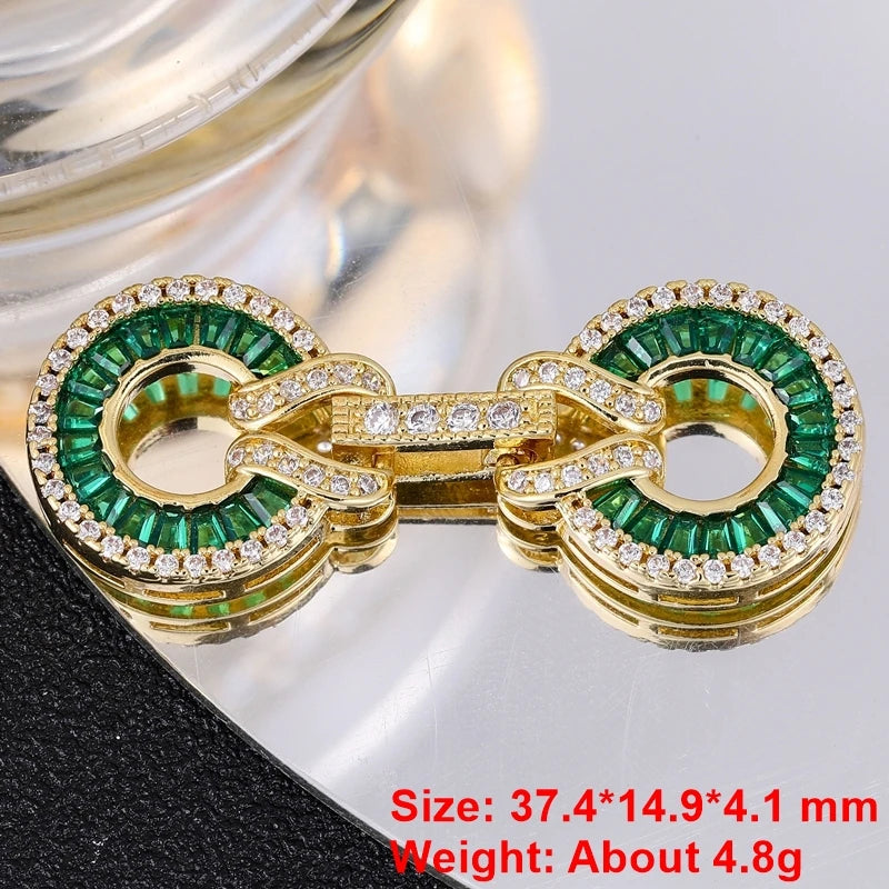 Juya 18K Gold Silver Plated Decorative Connector Fastener Hooks Lock Clasps For DIY Women Crystals Gems Pearls Jewelry Making