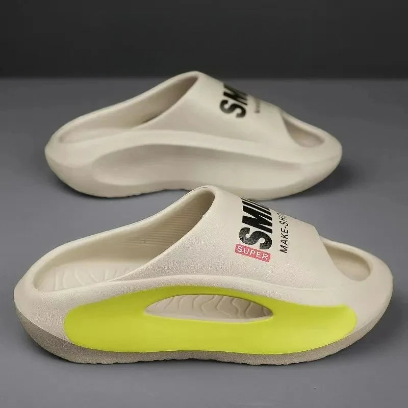 2025 Trendy EVA Soft Thick Sole Flip Flops - Unisex for Home, Beach & Shower, Lightweight Supportive Design