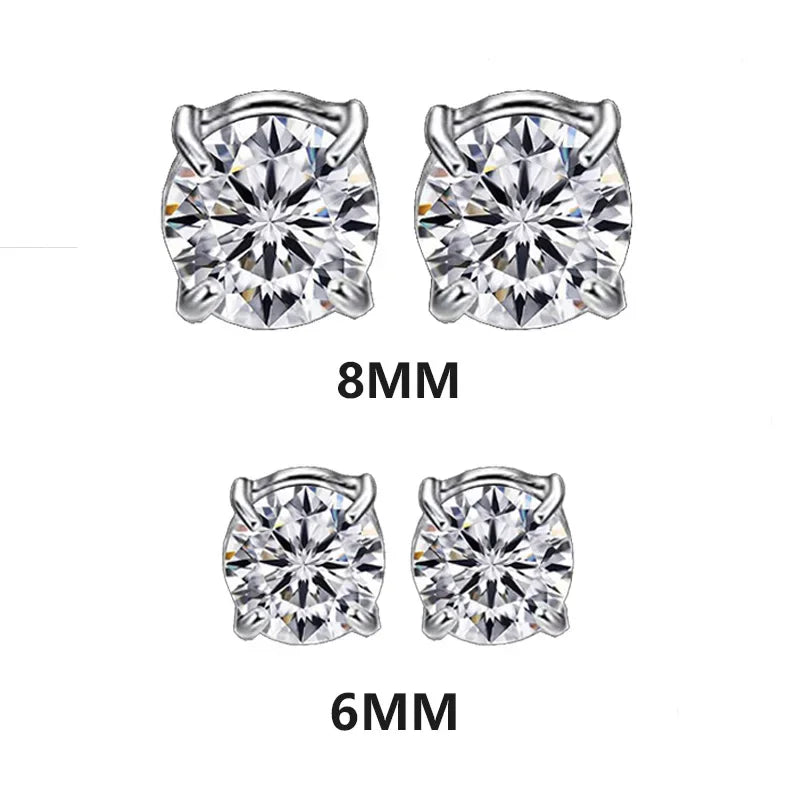 6 Pcset Crystal Strong Magnetic Ear Stud Clip Earrings for Men and Women Punk Round Zircon Magnet Earrings Non Piercing Jewelry