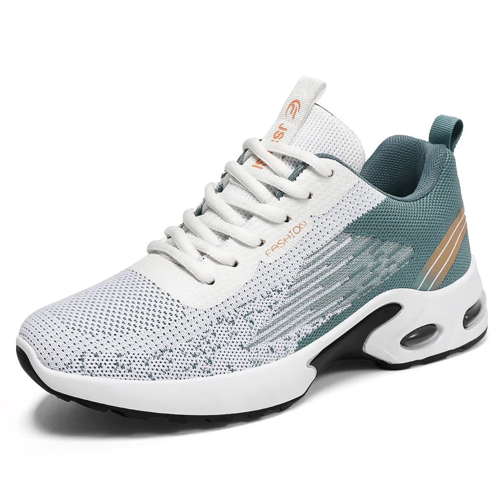 Men's Shoes Spring fashion 2025 lace-up Soft sole sports single shoes flying woven Casual style men's Running shoes sneakers