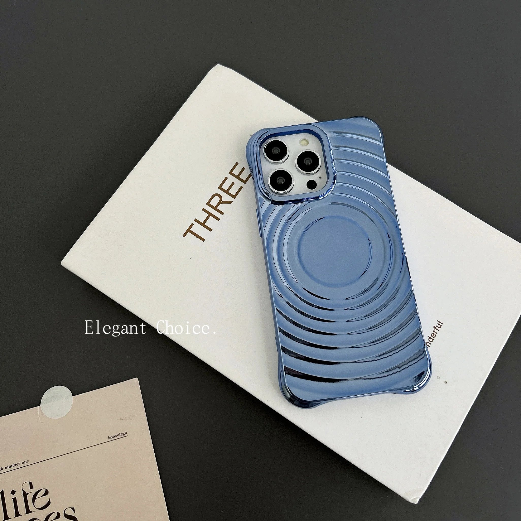Electroplate Ripple Pattern Magnetic Case For IPhone 11 12 13 14 15 16 Pro Max Plus For Magsafe Shockproof Plating Wave Cover