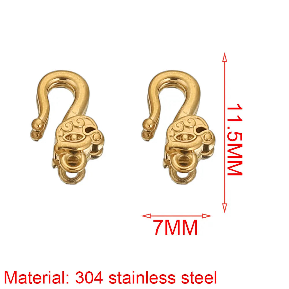 10pcs Lot Stainless Steel S Gold Jewelry Making Clasps Hooks Fasteners Connectors for Bracelet Nacklace Jewelry Making Materials