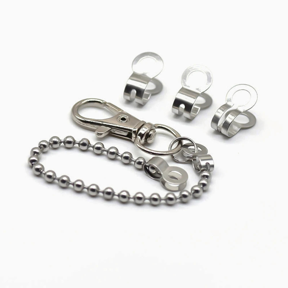 50 Pcs Stainless Steel Bead Chain Buckle Pendant Clasp Tail End Connection Buckle DIY Necklace Clasp Jewelry Accessories