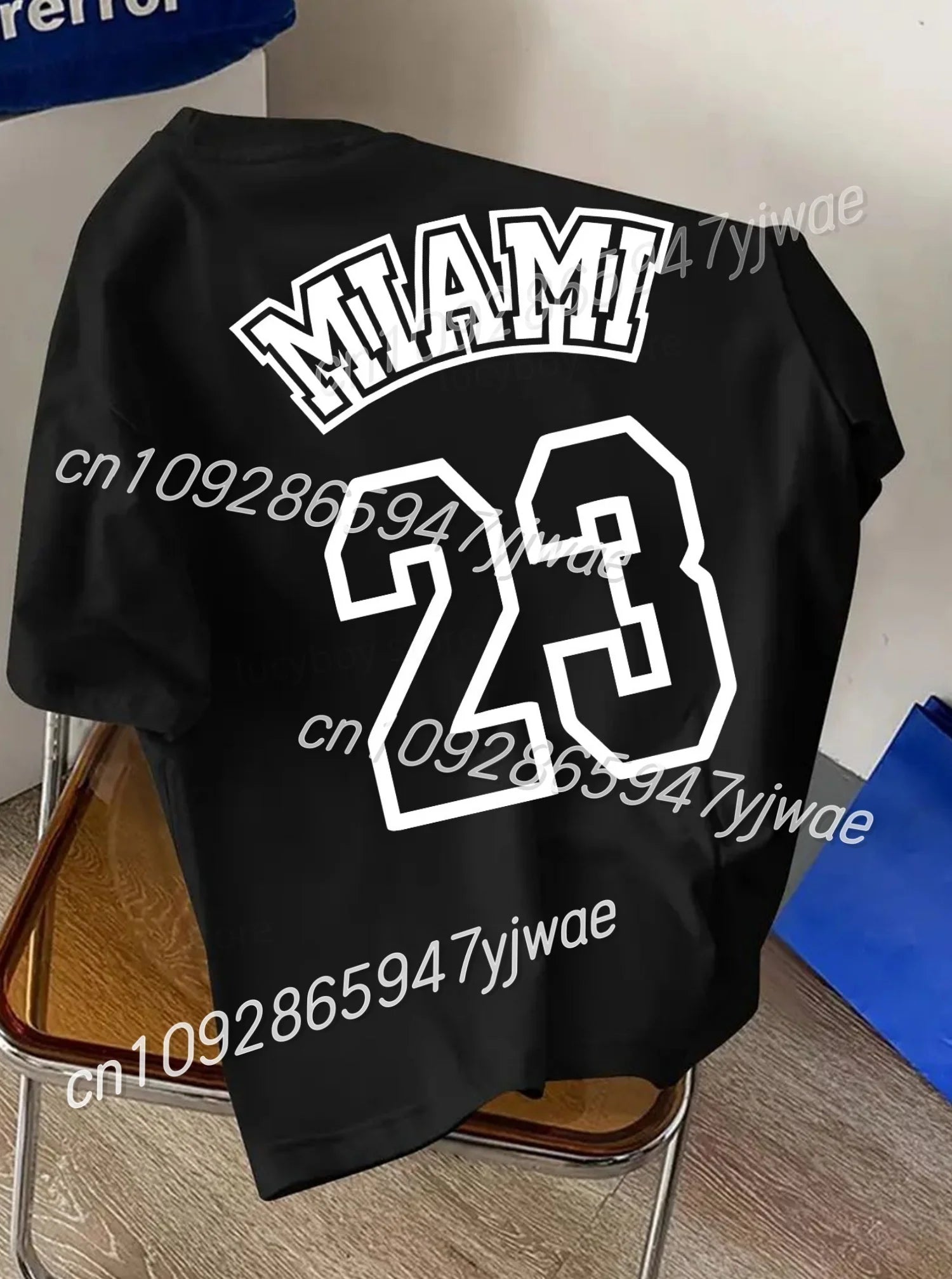 2025 Men MIAMI NO.23 Printed Short Sleeve T Shirt Man O Neck Sportwear  Football fans jersey Tee Vintage Casual Tops Men Clothes