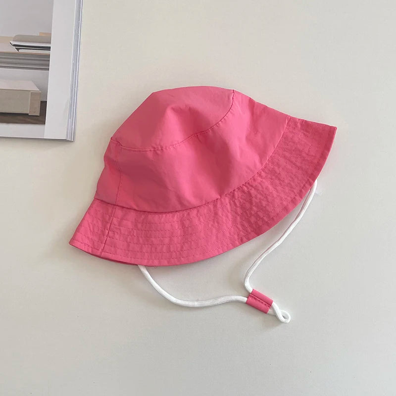 Cotton Kids Hats Baby Toddler Children Solid Bucket Caps Boys Girls Soft Breathable Outing Sun Hats Summer Chic Panama Caps 1-6Y