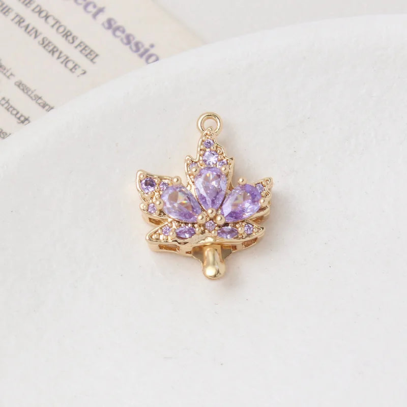 2 Sets 18K Gold Plated Brass Leaf Filigree Necklace Clasps Rhinestone Box  Strand for DIY Bracelet Connectors Jewelry Making