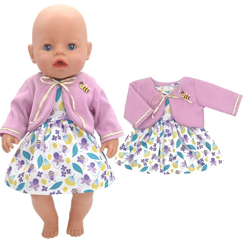 Reborn Baby Doll Clothes 40 cm Hat Set For Baby Dolls Rompers Toys Outwear Children Girl Gifts