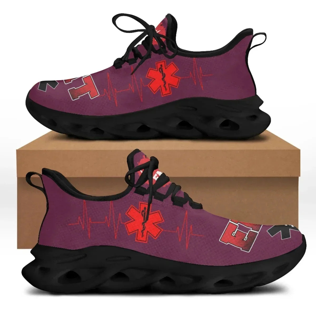 Hot Sale Flat Shoes Fashion Paramedic EMT EMS Pattern Mesh Sneakers For Women Breathable Light Footwear Zapatillas