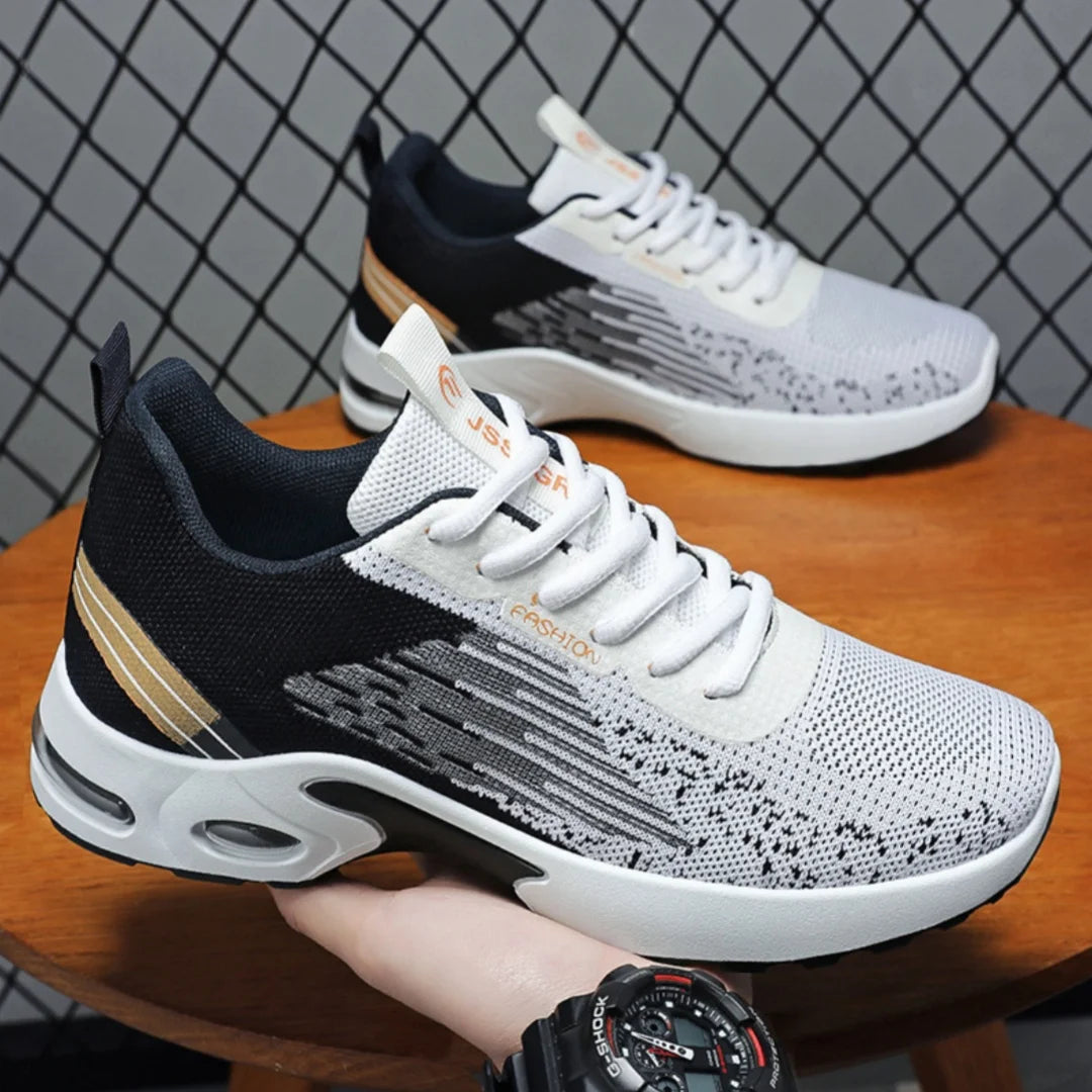 Men's Shoes Spring fashion 2025 lace-up Soft sole sports single shoes flying woven Casual style men's Running shoes sneakers