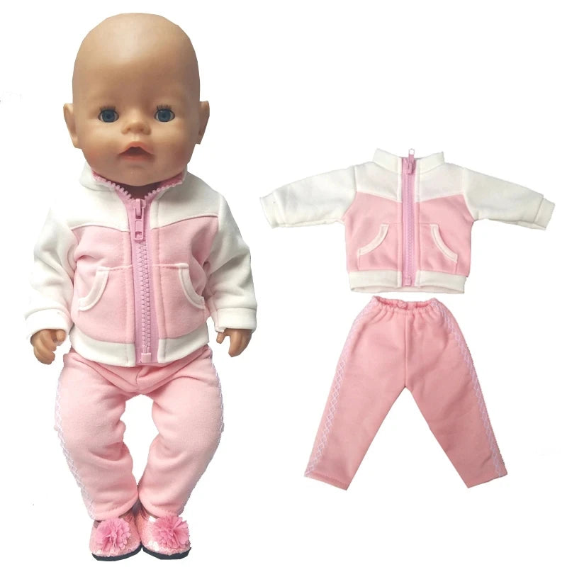 Reborn Baby Doll Clothes 40 cm Hat Set For Baby Dolls Rompers Toys Outwear Children Girl Gifts