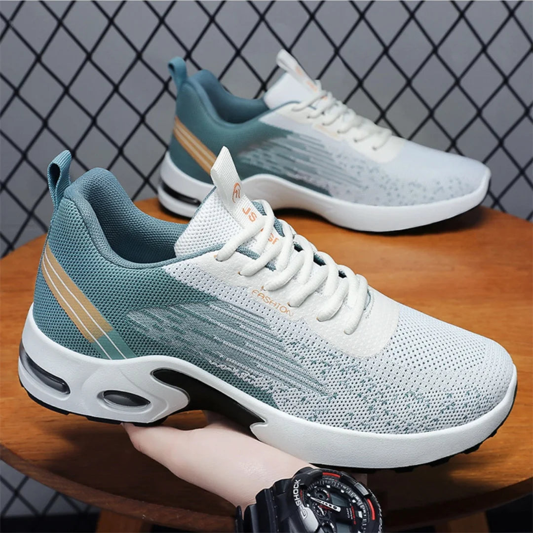 Men's Shoes Spring fashion 2025 lace-up Soft sole sports single shoes flying woven Casual style men's Running shoes sneakers