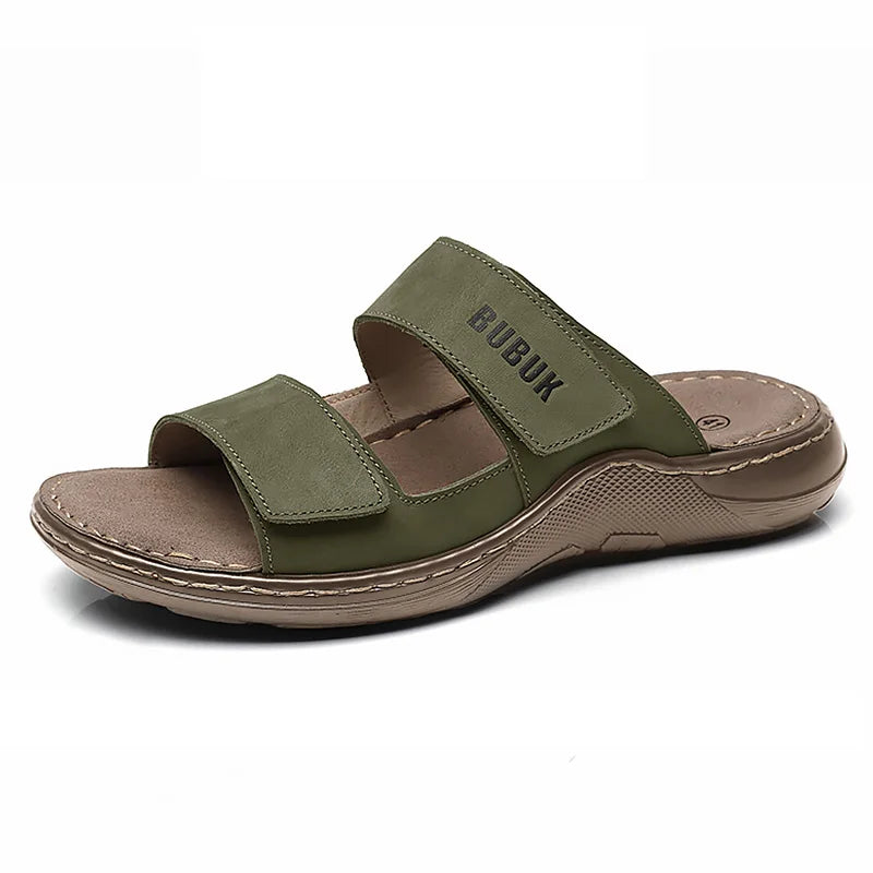 First-Layer Cowhide Men's Sports Sandals, Open-Toe Outdoor 防滑 Sandals, Casual Men's Shoes, Outdoor Fashion Beach Shoes, Li