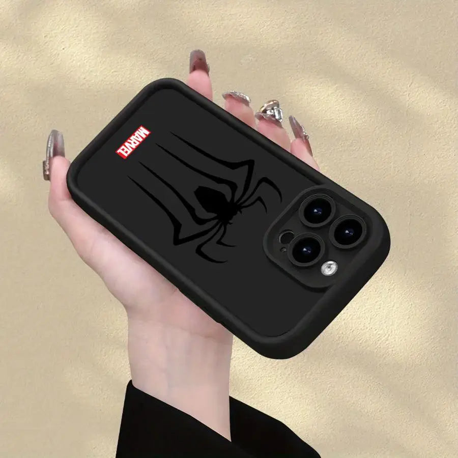 Marvel Spiderman Logo Case for iPhone 16 Pro Max 11 15 Plus 14+ 13Pro 13 12 16e 14 15Pro Soft Cover 16+