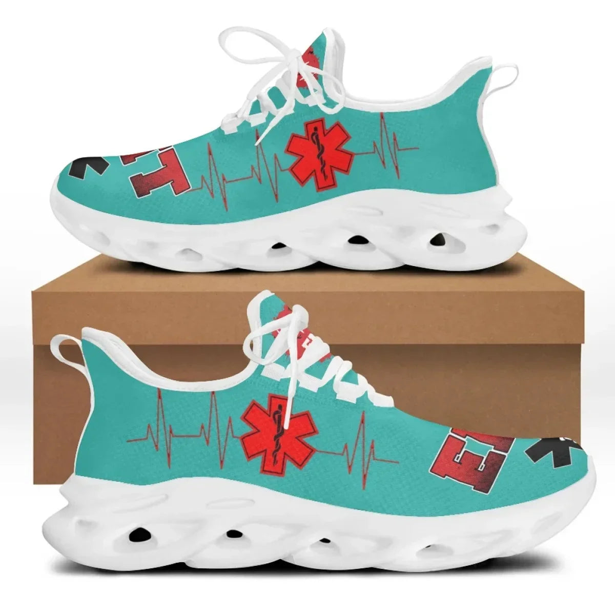 Hot Sale Flat Shoes Fashion Paramedic EMT EMS Pattern Mesh Sneakers For Women Breathable Light Footwear Zapatillas