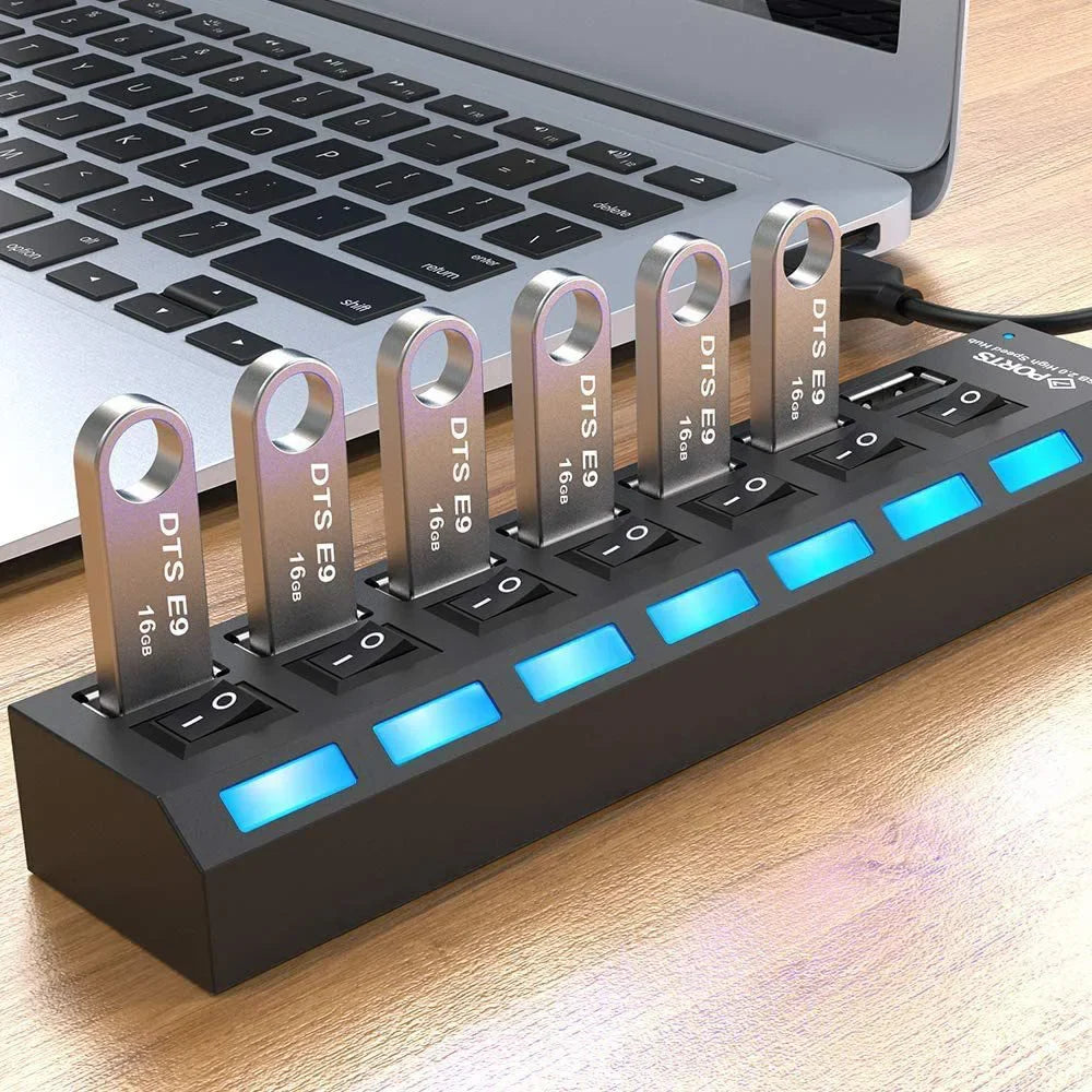 Hub USB Adaptateur USB Multi Ports UtiliserUSB 2.0 PC Ordinateur Accessoires Commutateur USB pour Ordinateur Portable
