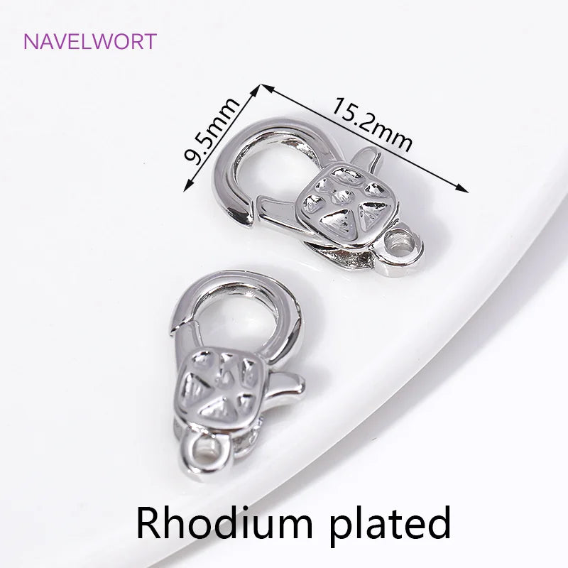 18K Gold Plated Brass Lobster Clasps Connector,Jewellery End Caps Fastener Clasp For DIY Bracelet Jewelry Making Accessories