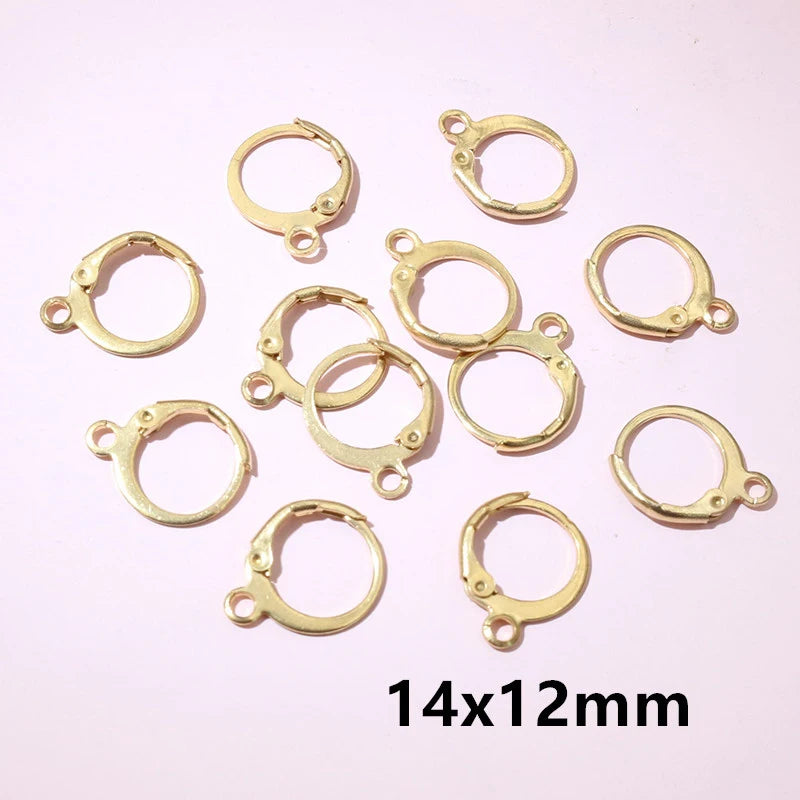 30pcs 14x12mm 15x10mm No Fade Stainless Steel French Lever Earring Hooks Clips DIY Earwire Earrings Jewelry Findings Accessories