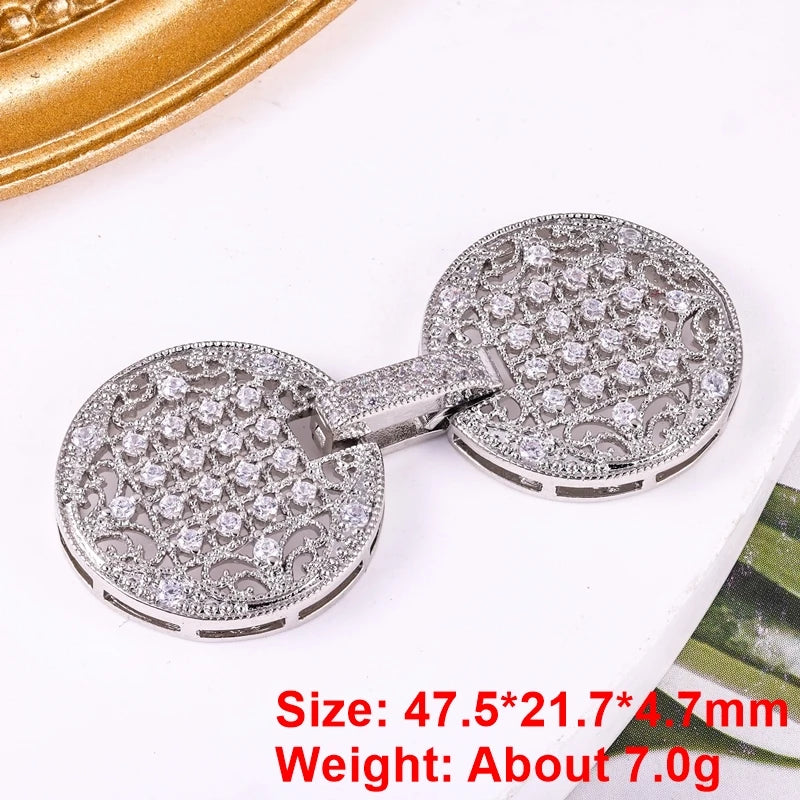 Juya 18K Gold Silver Plated Decorative Connector Fastener Hooks Lock Clasps For DIY Women Crystals Gems Pearls Jewelry Making