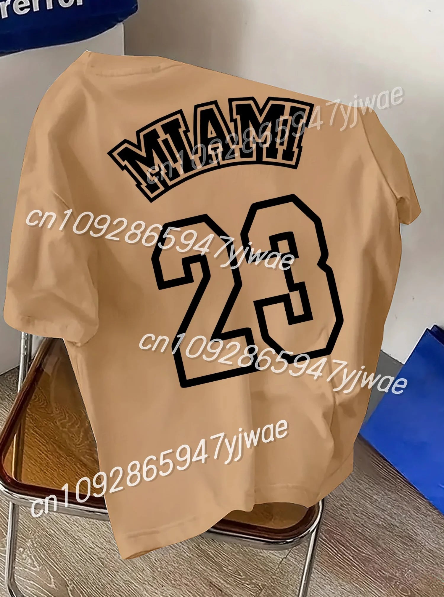2025 Men MIAMI NO.23 Printed Short Sleeve T Shirt Man O Neck Sportwear  Football fans jersey Tee Vintage Casual Tops Men Clothes