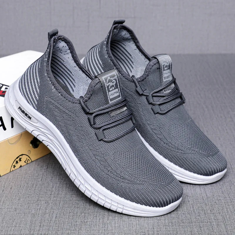 Lightweight Soft Bottom Men's Sports Shoes Slip-On Work Shoes Breathable Mesh round Toe Casual Shoes Summer Collection