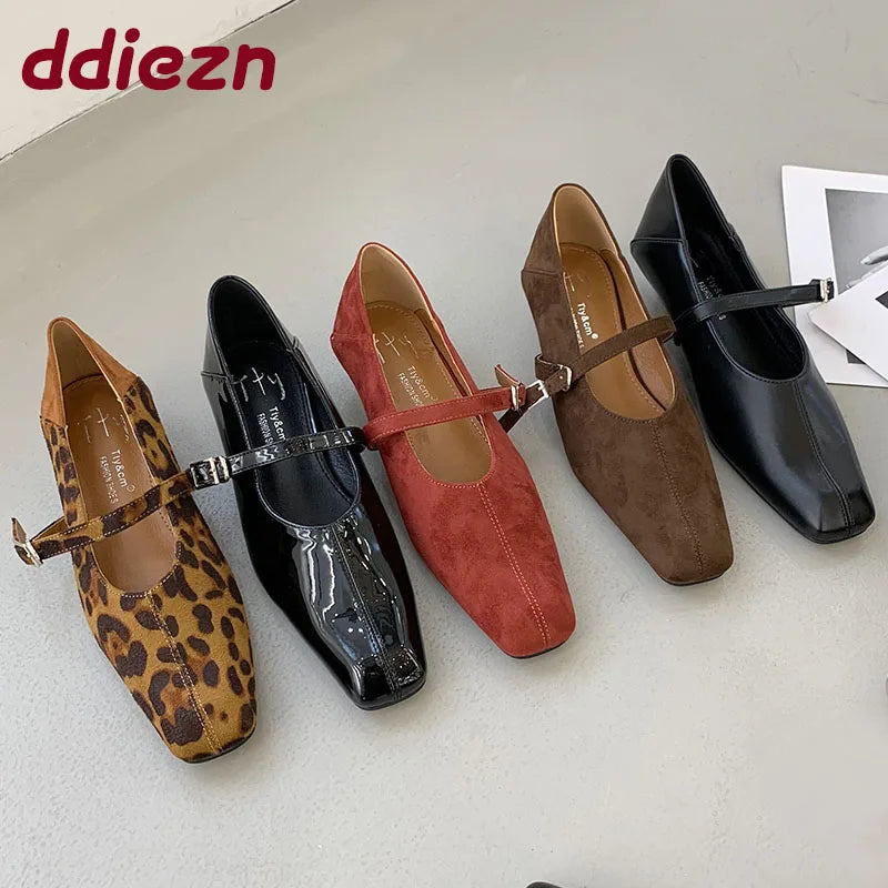 Female Buckle Strap Footwear Low Heel Wedges Shoes For Women Mary Janes Spring Summer Fashion Shallow Ladies Wedges Pumps Shoes