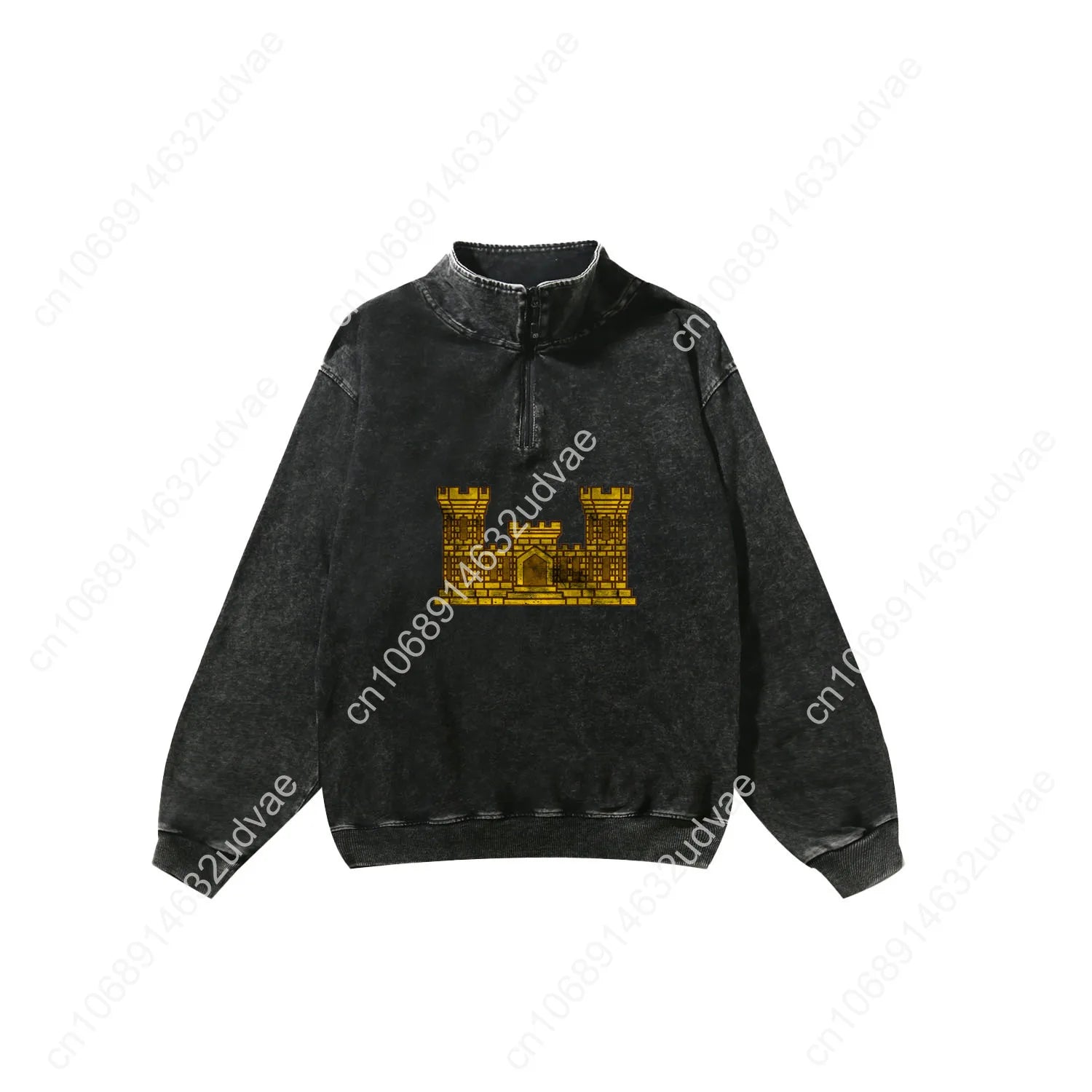 US Army Engineer Branch EN Retro Sweatshirt Man Woman Teenager Vintage Pullover Half Sweat Custom Made Tops Sleeved Tshirt