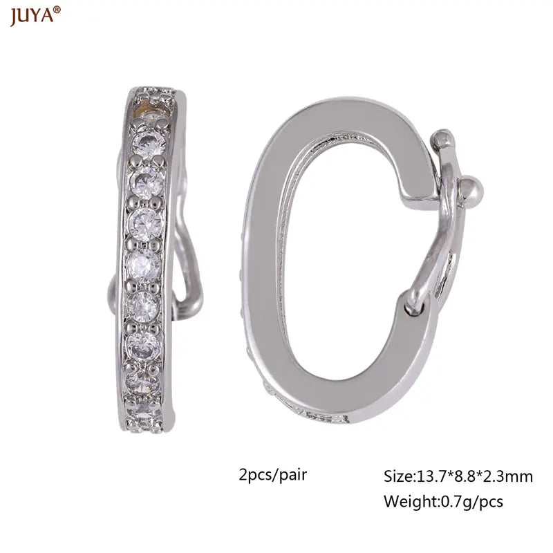 JUYA 18k Gold Silver Plated Copper Hooks Connectors Clasps Fastener For DIY Needlework Pearls Jewelry Making Accessories