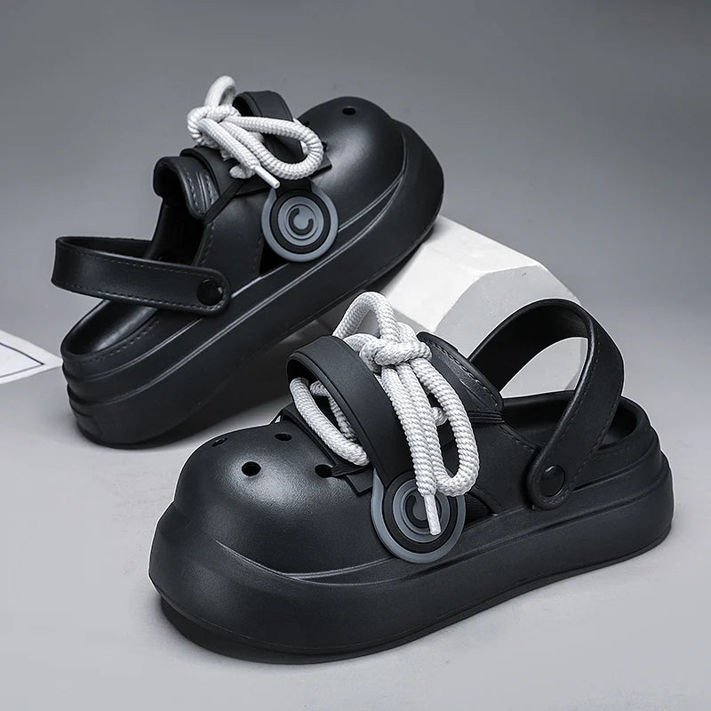 Summer Couple's Thick Bottom Lovely Slippers Hot Men EVA Waterproof Shoes Women Slip-on Soft Sandals Men Outdoor Non-Slip Slides