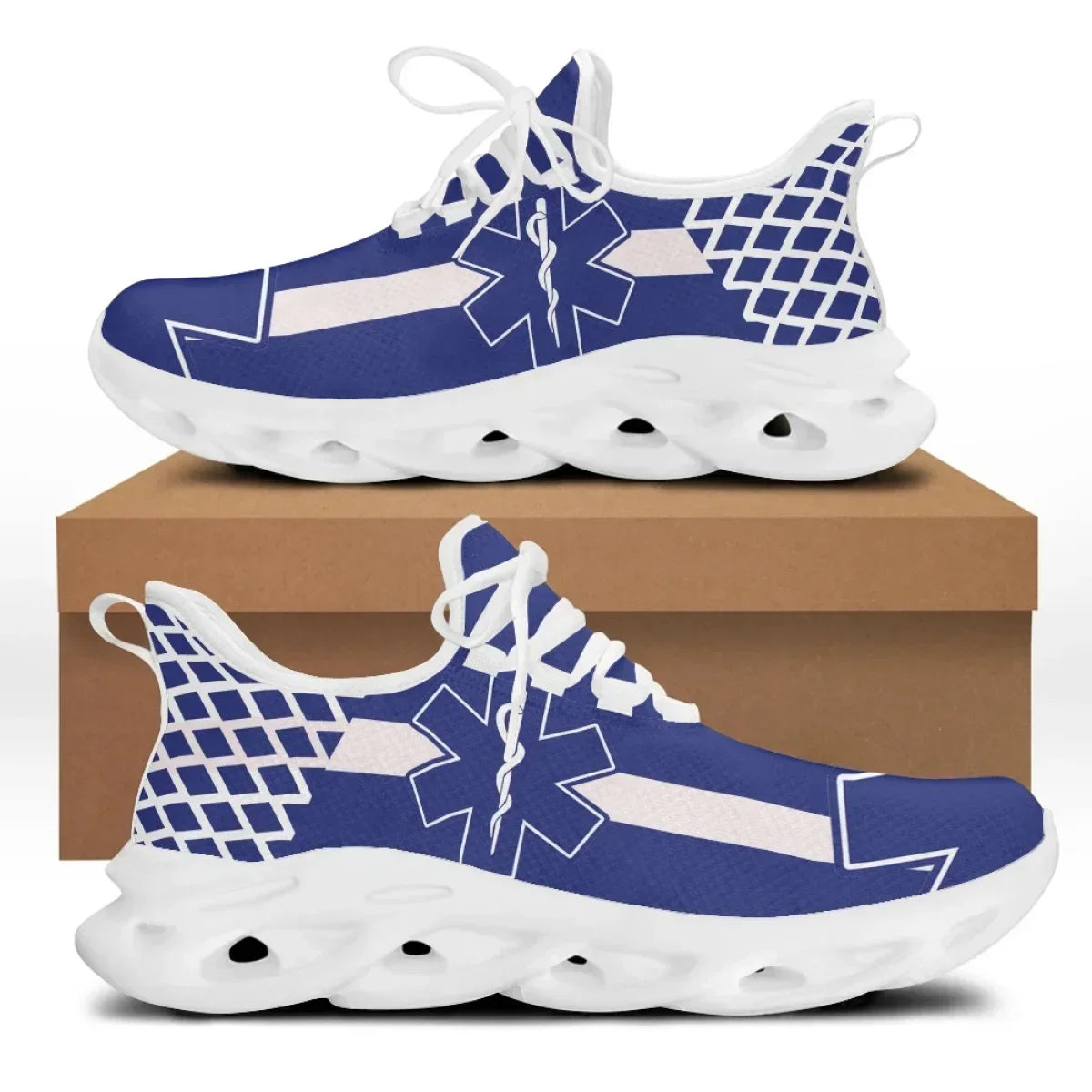 Hot Sale Flat Shoes Fashion Paramedic EMT EMS Pattern Mesh Sneakers For Women Breathable Light Footwear Zapatillas