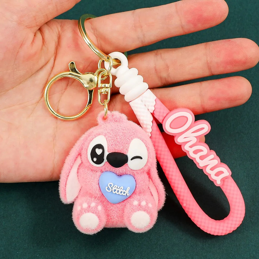 Disney Stitch Keychain 5-Pack - Cute Lilo & Stitch Keyrings, Durable Anime Keychains for Women Men Kids, Multi-Color Gift Set