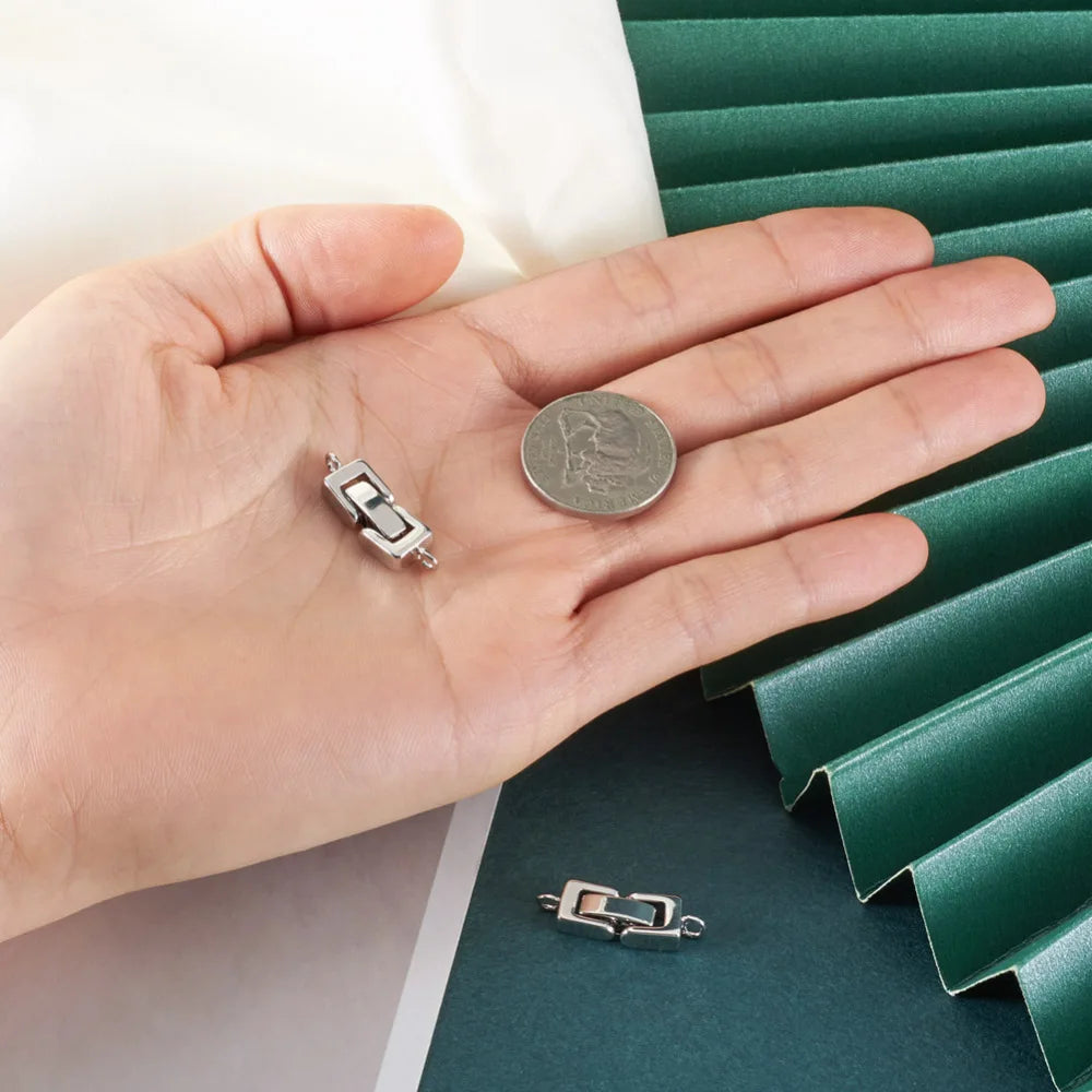 2pcs Brass Fold Over Clasps 1-Hole Metal Buckles Fastener Clasps Accessories For Bracelet DIY Jewelry Making Supplies