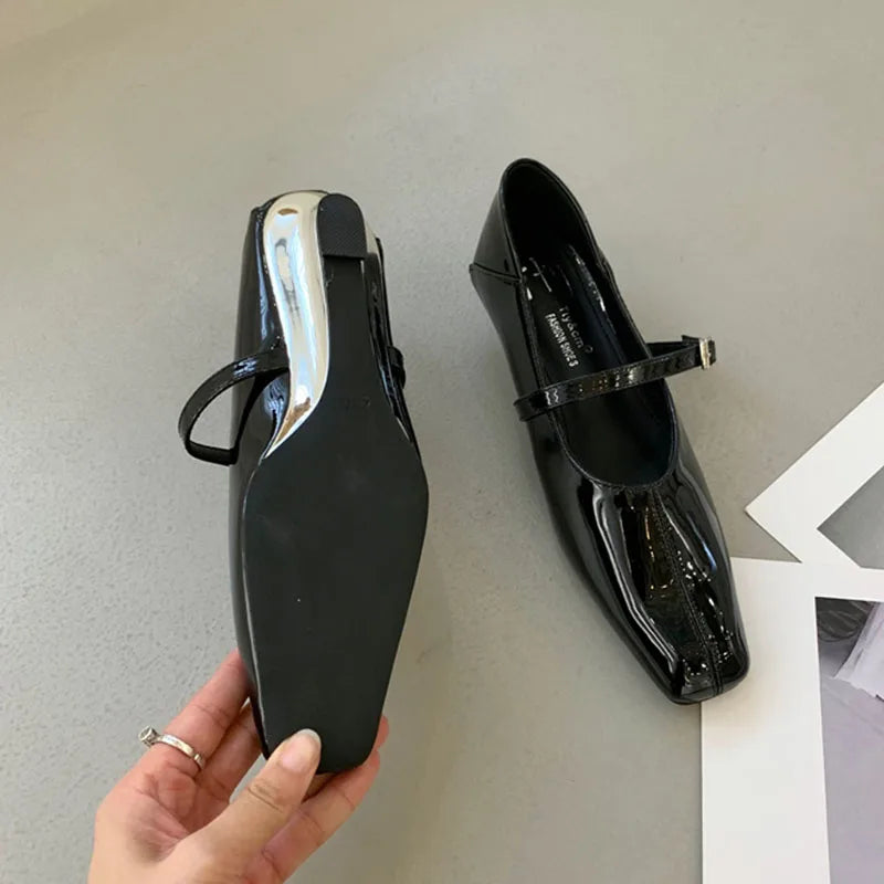 Female Buckle Strap Footwear Low Heel Wedges Shoes For Women Mary Janes Spring Summer Fashion Shallow Ladies Wedges Pumps Shoes