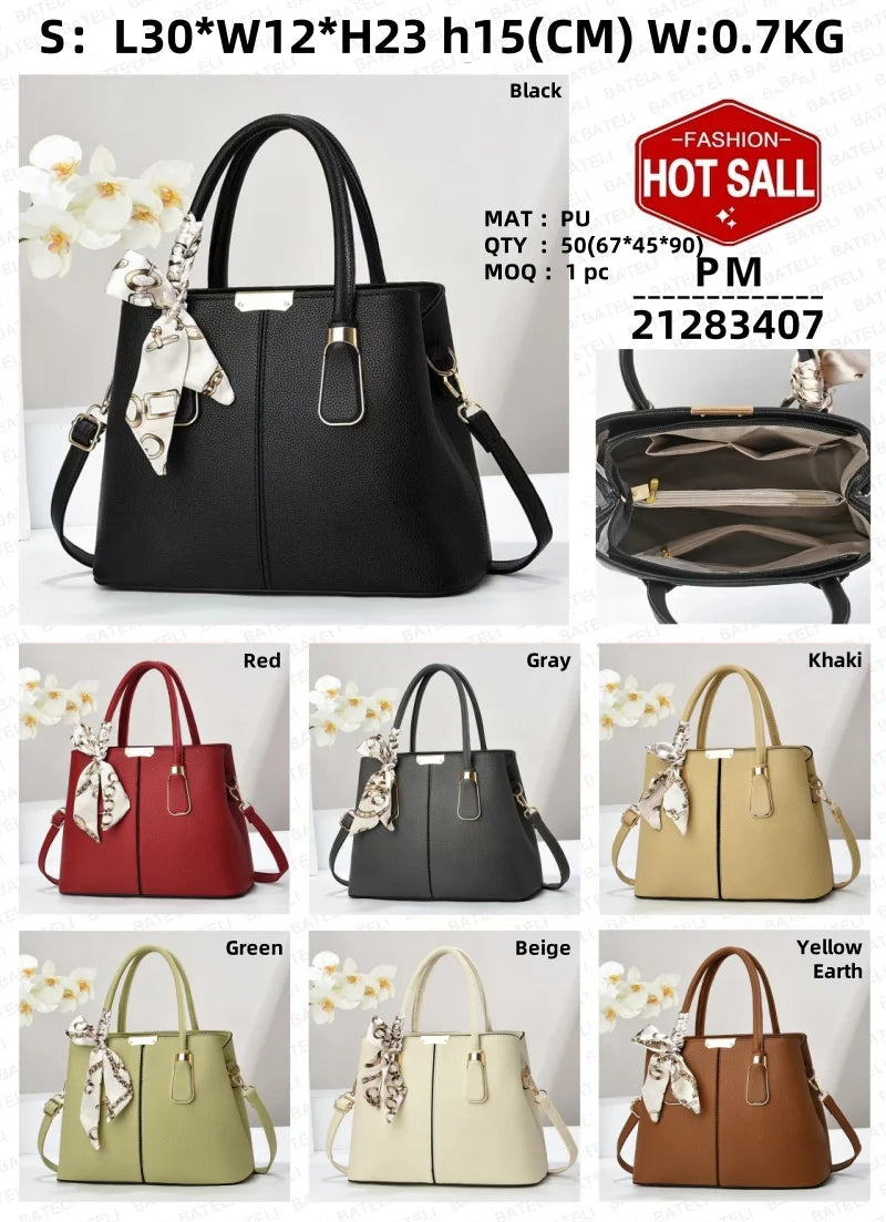 Factory Direct Luxury Women's Large Capacity Crossbody Handbag High-End Sense with Zipper Closure Polyester Lining Stock-21283