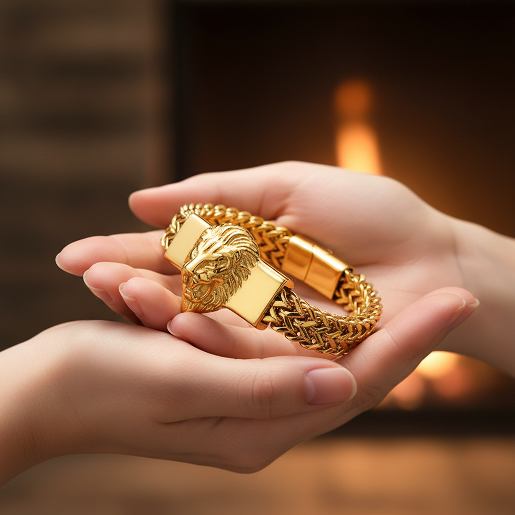 Lion King Charm Bracelet Men High Quality Stainless Steel Gold Silver Color Animal Wristband Fashion Jewelry Friendship Gifts