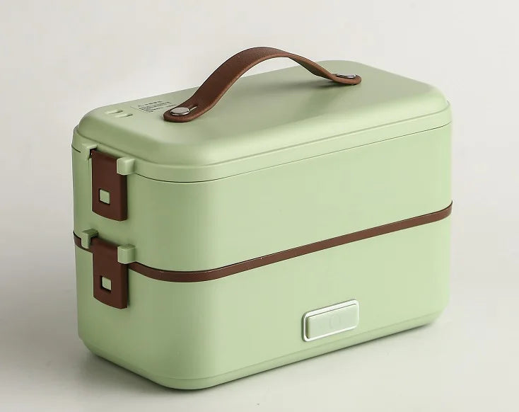 Hot Sale Portable Stainless Steel Electric Heating Lunch Box 2-in-1 Office & House Steam Rice Cooker 220/240V AC Blue Color