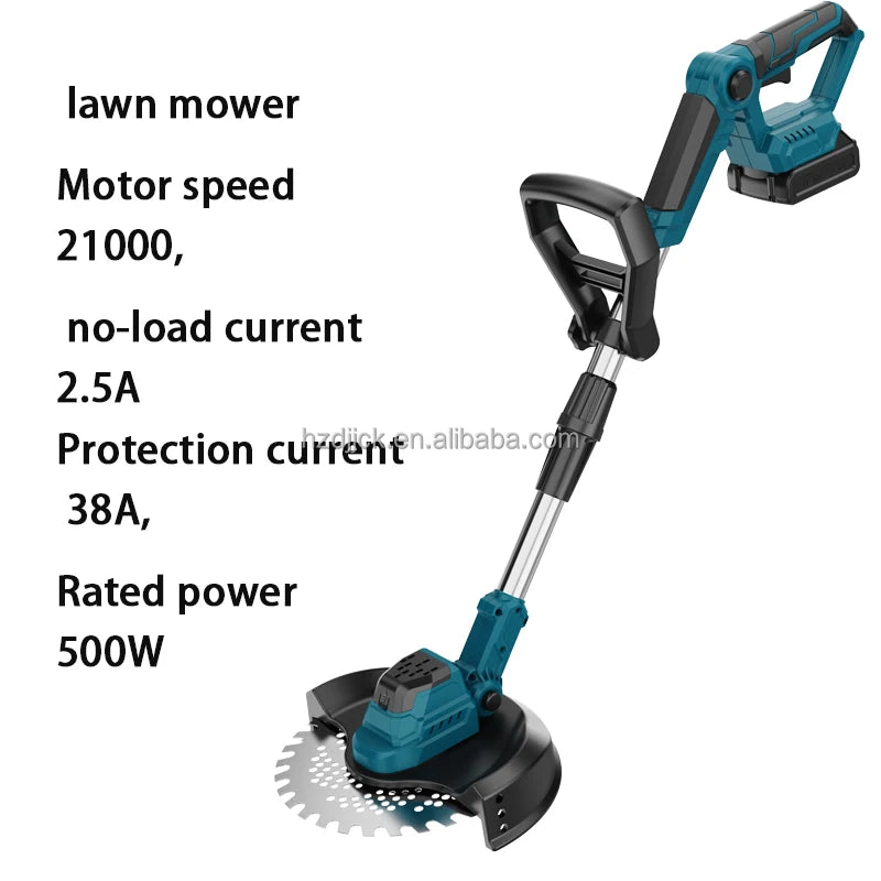 21V Lithium Rechargeable High-Power Brushless Electric Lawn Mower Small Household Weeding Machine Self Propelled Field Cutter
