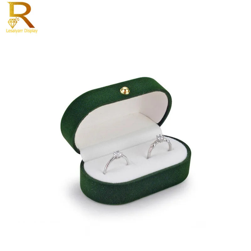 Velvet Trinket Box Ring Box Jewelry Organizer Double Rings BoxJewelry Box Wedding Gift Box Joyeros Organizador De Joyas