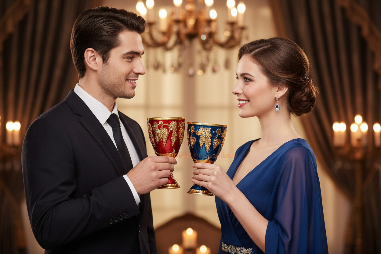 Factory Price Wine Glasses Spirits Cup Mini 30ml Vodka Goblet Retro Alloy Drinkware European Style Tableware Red Liquor Glass