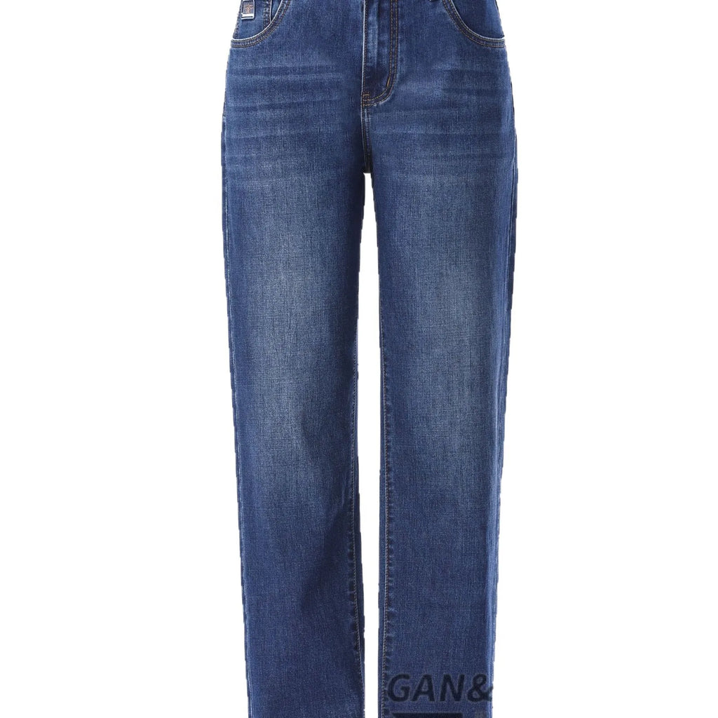Cross-border Spring Summer New Men's Denim Jeans Trendy Loose Mid Waist Straight-leg Casual Medium Wash Factory Wholesale