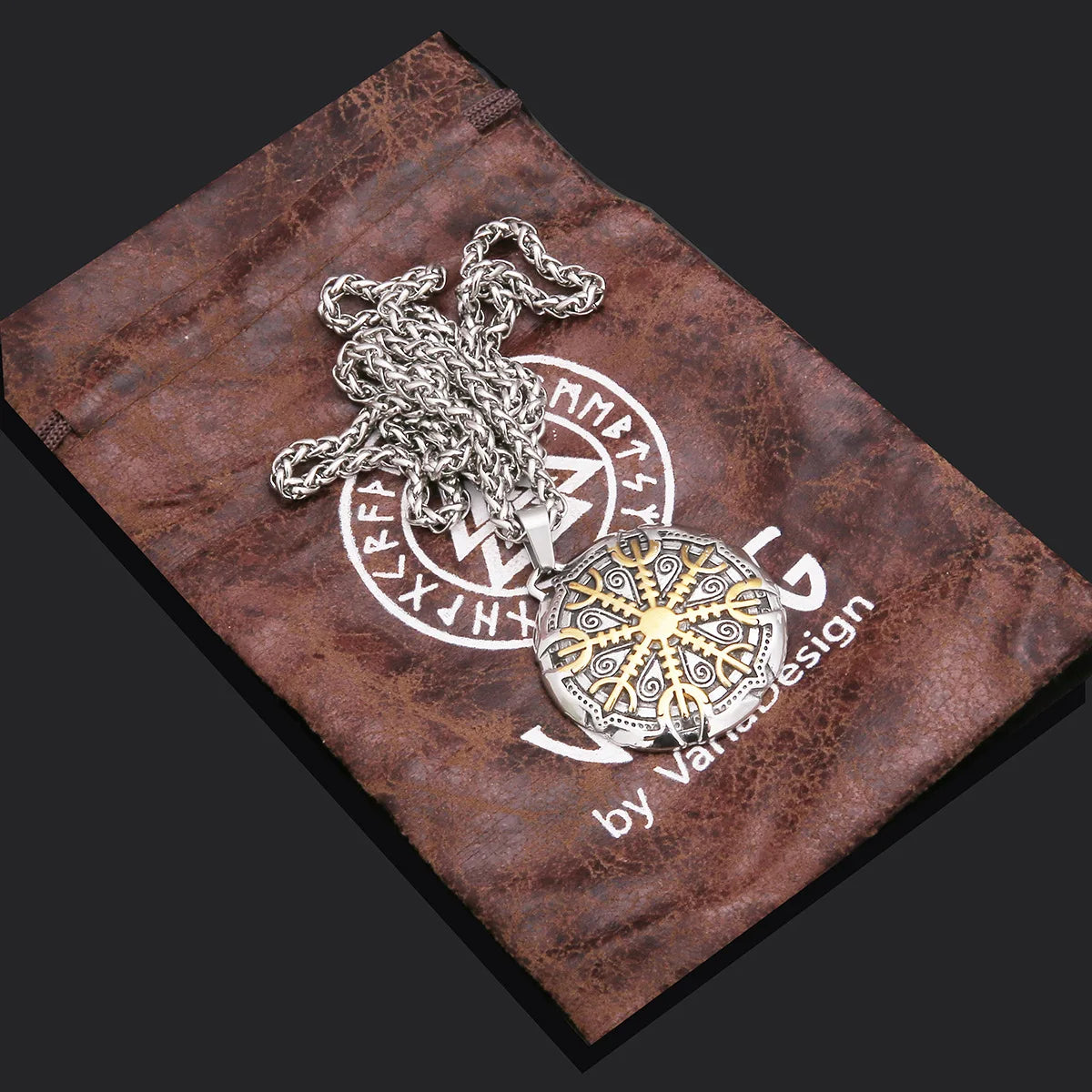 Viking Jewelry's Double-Sided Silver Plated Stainless Steel Pendant Trendy Vintage Butterfly Shape Compass Runes July Birthstone