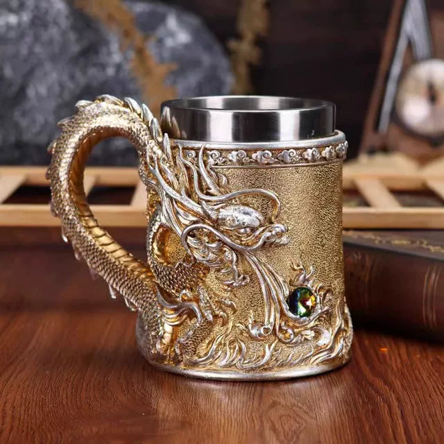Palace Cultural and Creative Dragon Pattern Totem Chinese Dragon Beer Cup Retro Coffee Cup Mug Stylish Boyfriend Gift