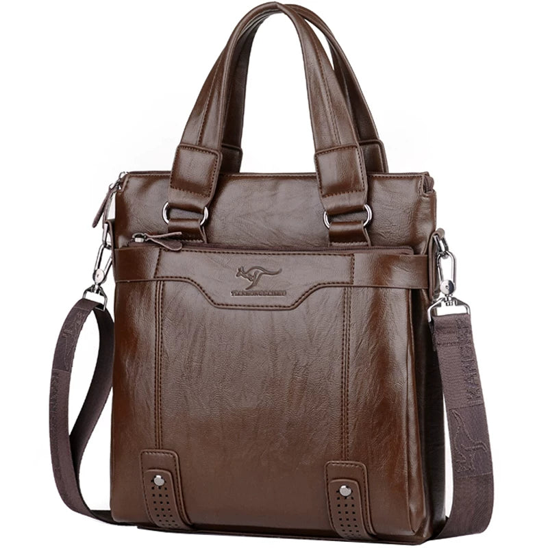 Hong Kong Business Trip Leather Business Vertical Men's Shoulder Bag