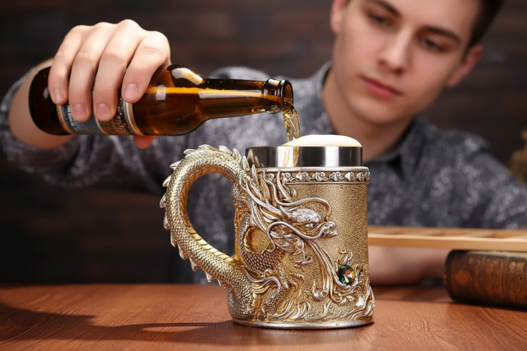 Palace Cultural and Creative Dragon Pattern Totem Chinese Dragon Beer Cup Retro Coffee Cup Mug Stylish Boyfriend Gift