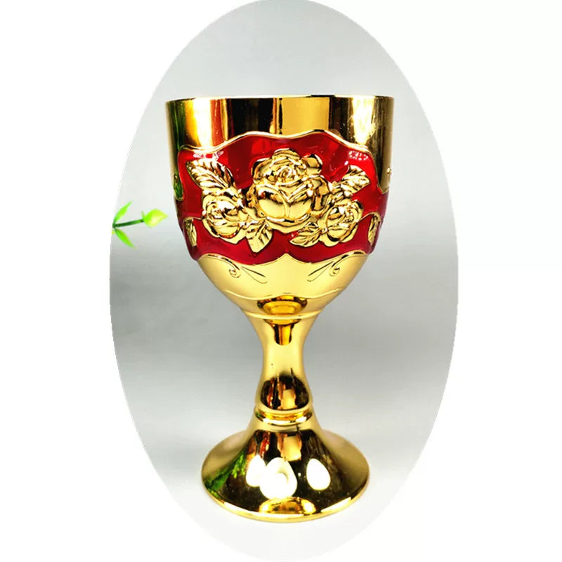 Special Offer Russian R117 Tin Metal Goblets Wine Glass Fully Golden Rose Capacity 100.00G 100ml Thick