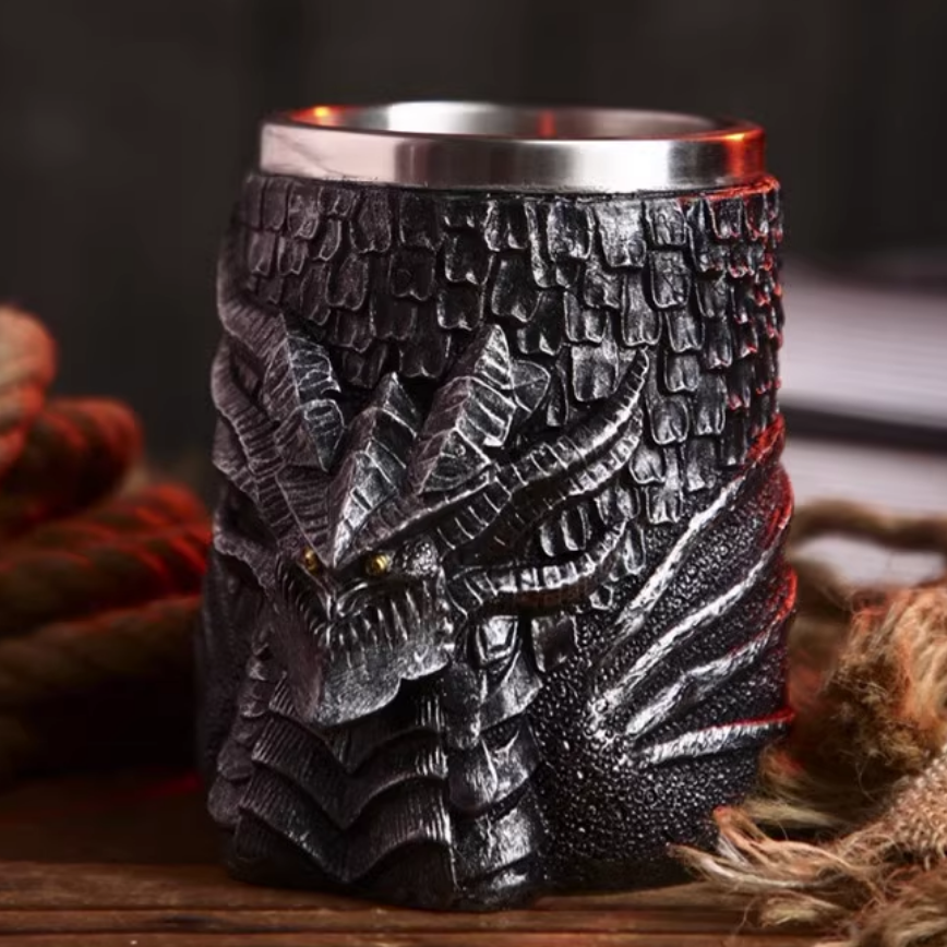 Palace Cultural and Creative Dragon Pattern Totem Chinese Dragon Beer Cup Retro Coffee Cup Mug Stylish Boyfriend Gift