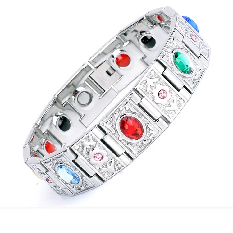Dongguan Tengda Bracelet Energy Magnet Bracelet Men Retro Titanium Steel Ornament Yellow Gold European and American Hipster Men's Jewelry